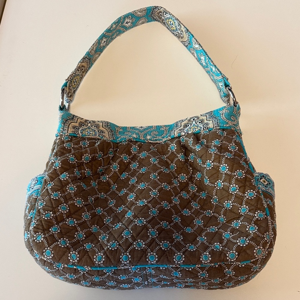Vera Bradley retired pattern Totally Turq in Maggie style bag. Reversible. - Picture 2 of 10